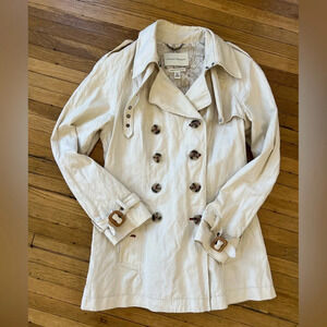 Banana Republic Beige Short Trench Coat | Petite M